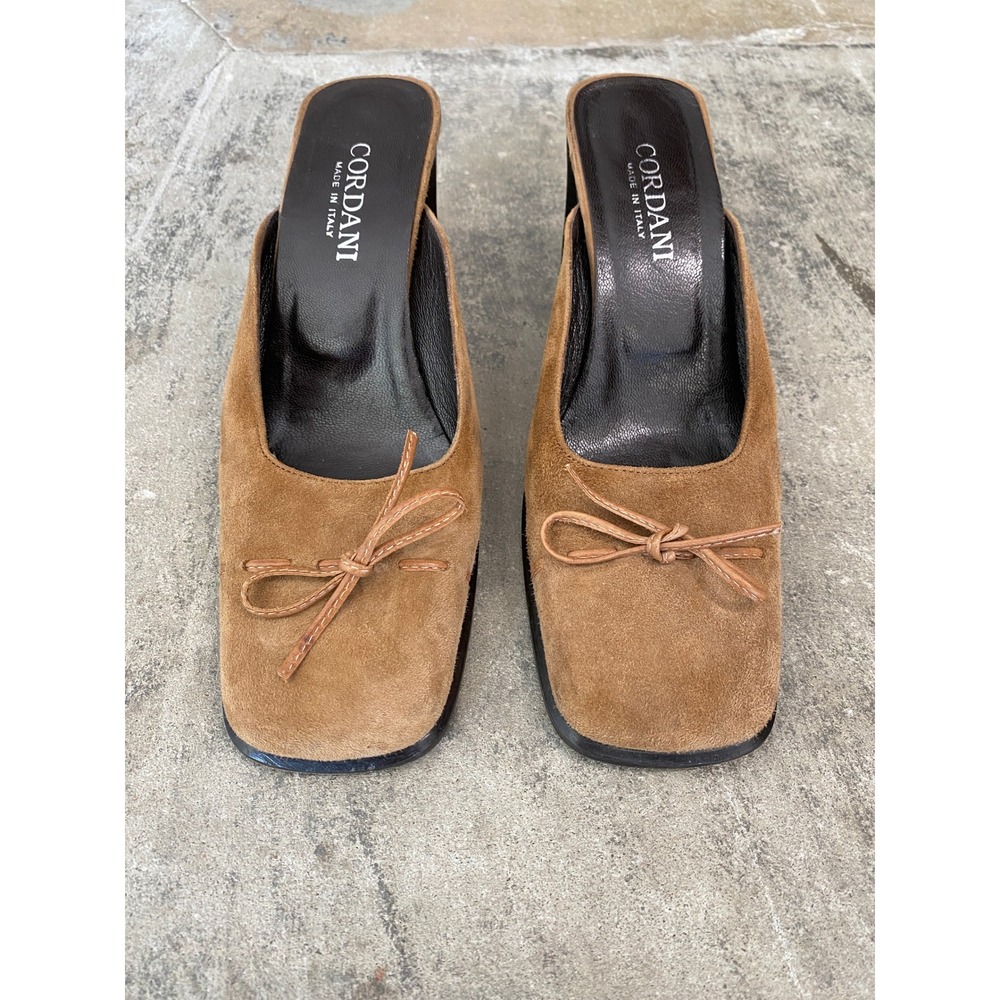Cordani Brown Suede Mules with Bow Detail